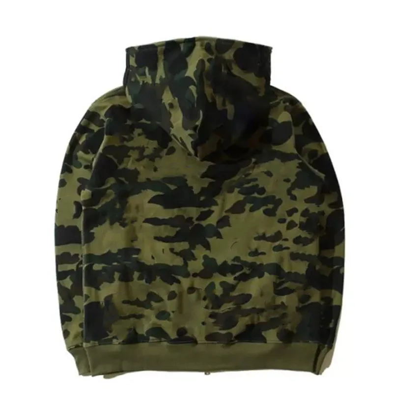 Shark Camo Hoodie For Men Women Loose Fit Zip Up And Designer