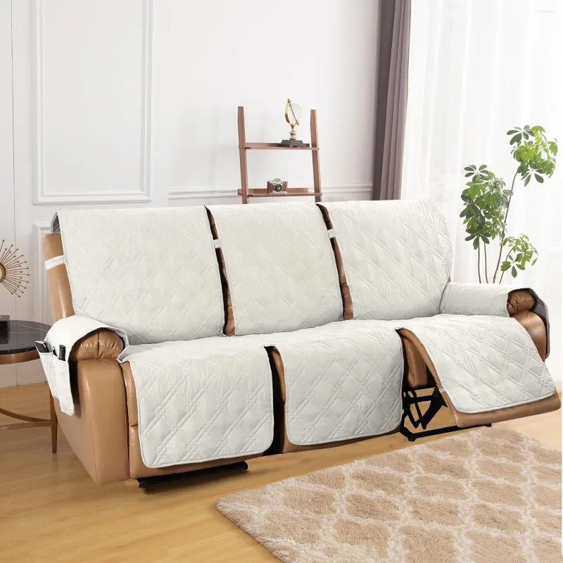 Stol t￤cker vattent￤t lutande soffa slipcover 3 -sits ￥terkommande t￤ckning med konsol reversibel soffa f￶r vardagsrumsdelning