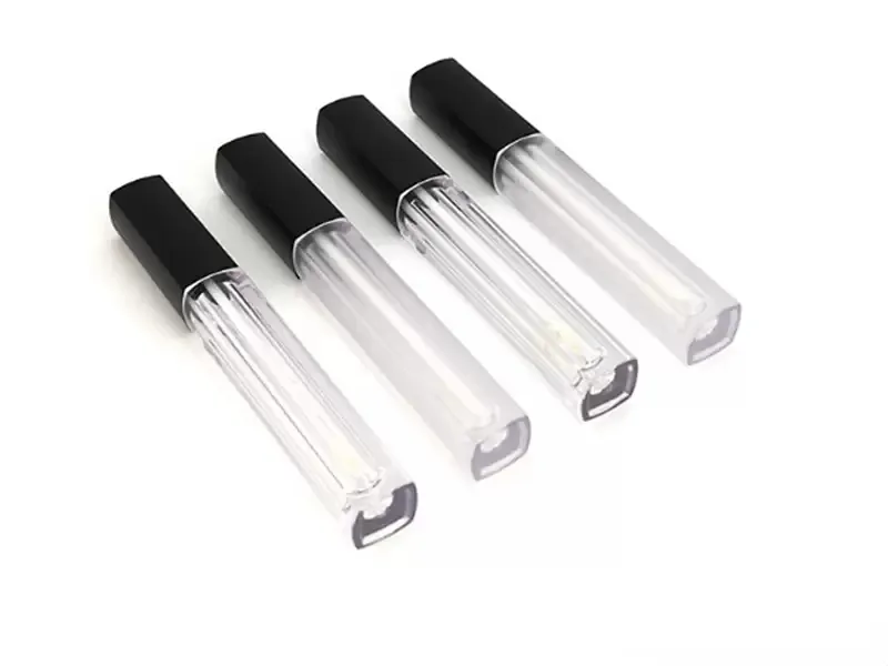 Lip gloss tube empty 5ML Lip gloss container makeup lip oil container Square plastic tubes with wholesale price