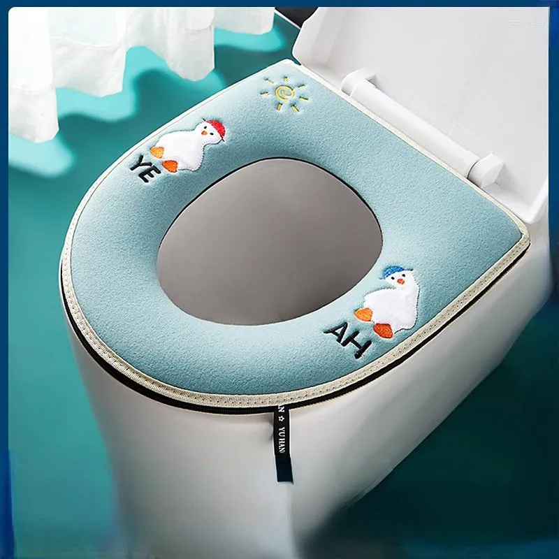 Toilet Seat Covers Open-heart Duck Thickened Cover Cartoon Universal Waterproof Simple