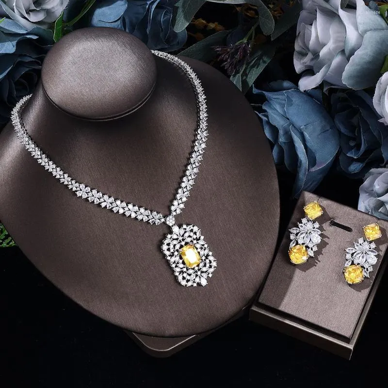 Necklace Earrings Set 2022 Fashion 2-piece Women's Jewelry Elegant Bridal Wedding