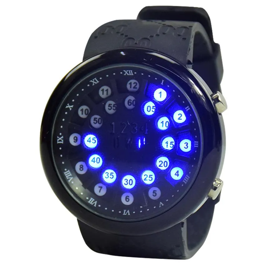 Men Luminous Fashion Electronic Watch Luksusowa piłka Electro Conception Led Digital Wojskowy Sport na rękę męską Mens Full Silikon WATC2956