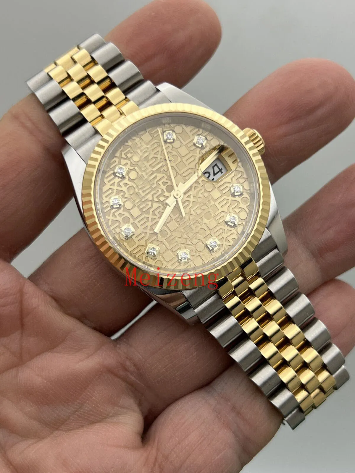 ساعة Wristwatch الفاخرة Datejust 36 126233 18K Champagne Diamond Dial Jubilee 2023 Men's Automatic Watch