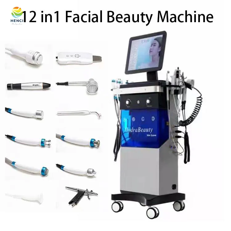 12 w 1 Microdermabrazion Care Care Dacial Deep Cleansing H2O2 Mała bąbelkowa skóra odmładzanie przeciw starzeniu się Aqua Peel Beauty Machine