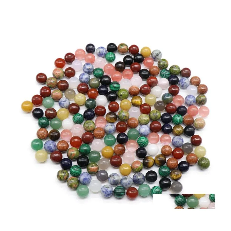 Kunst en ambachten 12 mm Nonporous Loose Reiki Healing Chakra Natural Stone Ball Bead Rose Quartz Mineral Crystals Tumbled Gemstones Spo DHTX0