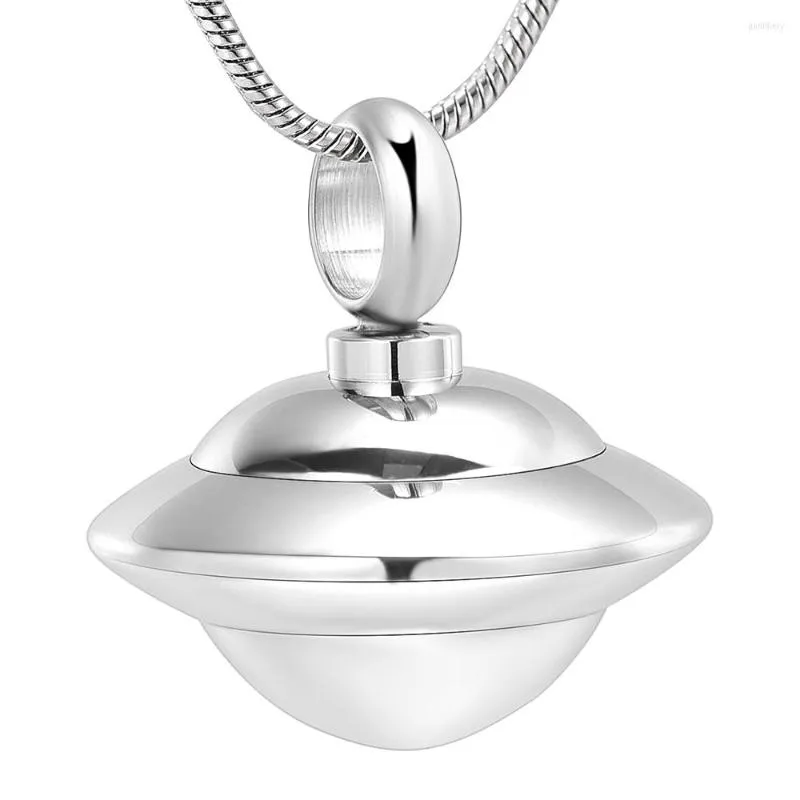 Colares Pingente IJD10065 Aço Inoxidável UFO Em Forma de Cremação Medalhão Colar Para Mulheres Homens Lembrança Memorial Urna Jóias