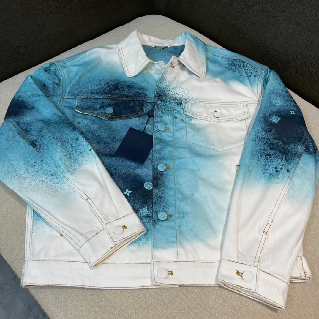 2023 new mens denim jackets stylish star print design handsome single breasted luxury designer short jackets