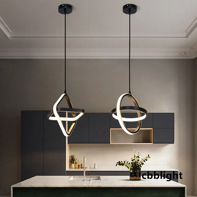 Neues Design, moderne Pendelleuchte, minimalistischer Schwarz-Weiß-Rahmen, LED-Hängelampe für Wohnzimmer, Schlafzimmer, Essbereich, Dekoration, Kronleuchter LRG019