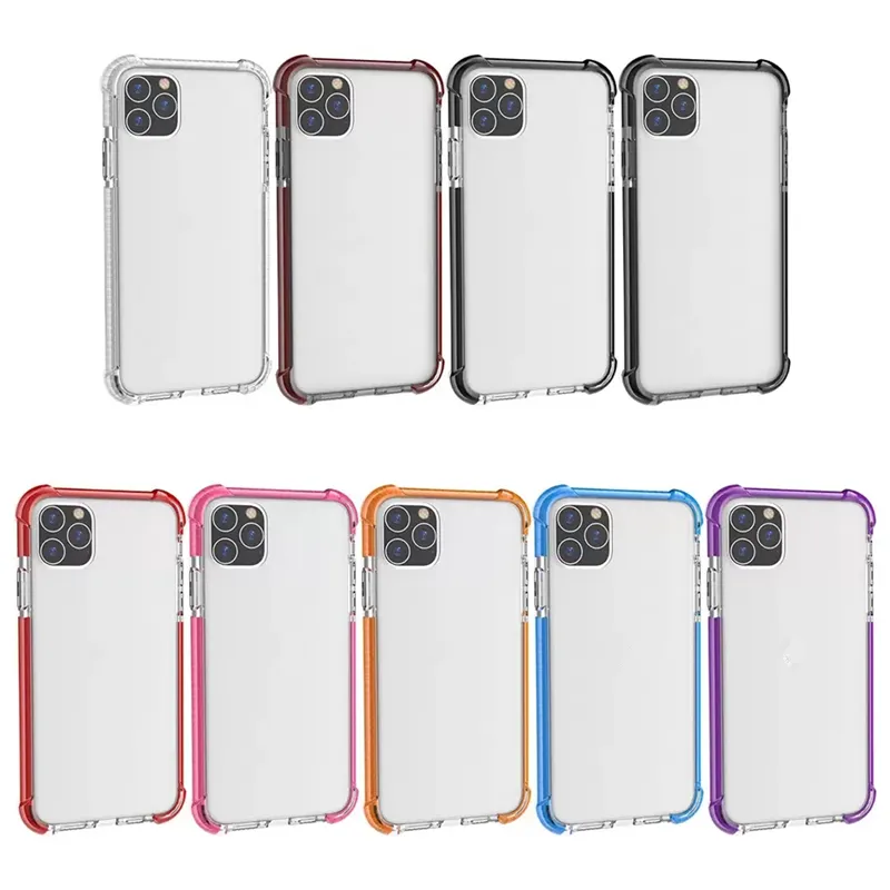 Premium Shockproof Case Dual Colors Transparent Clear Acrylic Phone Cases for iPhone 15 14 13 12 11 Pro MAX Mini XS Max X XR Samsung S23 Military Drop Proof Back Cover