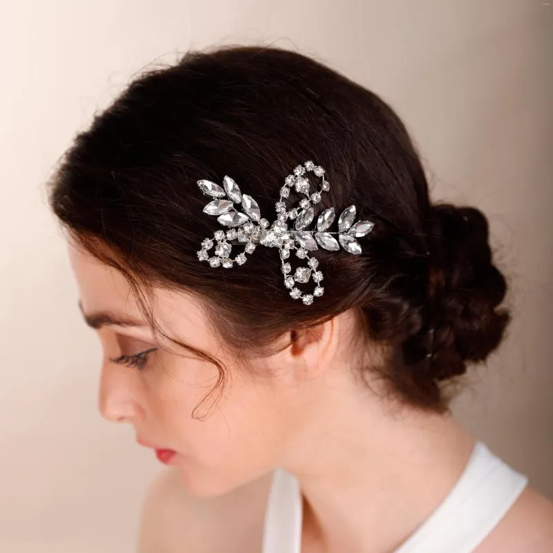 Headpieces 3 kleuren vintage vlinder bruids haarclip strass accessoires kleine en delicate dames hoofddeksel trouwfeest banket