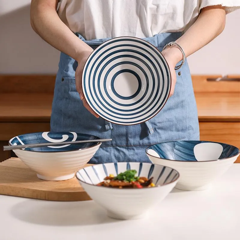 WHJY Vajilla japonesa creativa de cerámica pintada a mano con tapa para  sopa y fideos, con función de preservación del calor, cuenco y tapa – Yaxa  Store