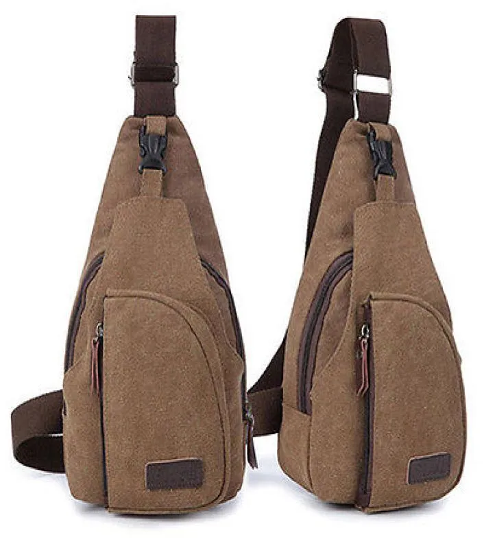 Men Canvas Satchel Casual Crossbody Handbag Messenger One Sling Chest Bag Shoulder Bag Vintage2537082