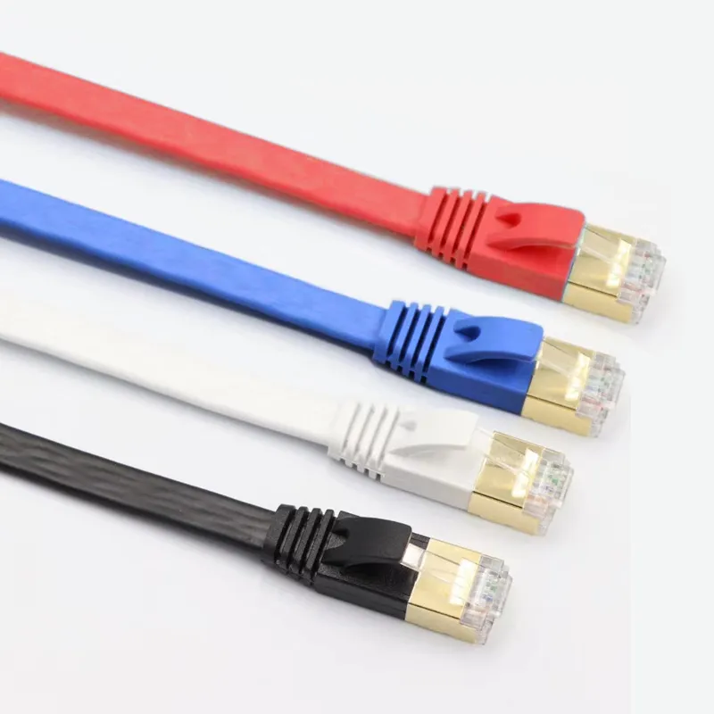 CAT 7 Cavo Ethernet 65.61FT ad alta velocit￠ Plug oro professionale Plug STP Fili Cat7 RJ45 Cavo di rete 20 metri Bianco bianco rosso rosso