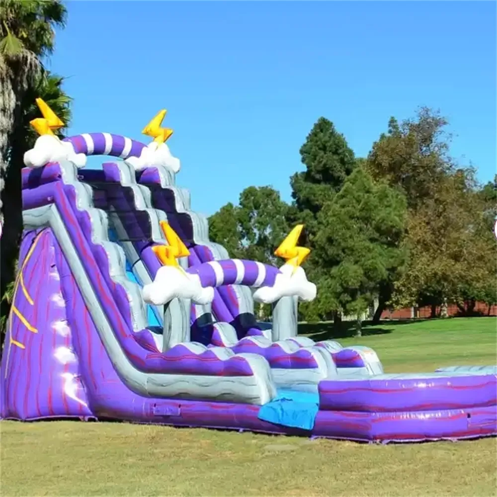 Games na świeżym powietrzu Backyard dla dzieci Entertainta Wykłada zjeżdżalnia z przemianem podskakującego zamku nadmuchiwane zjeżdżalnię wodą z basenem