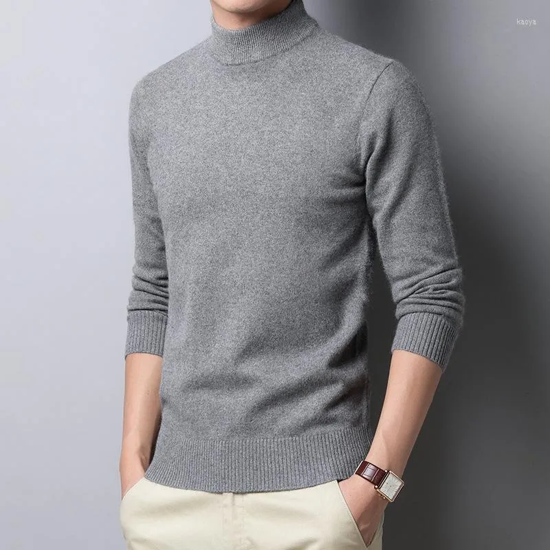 メンズセーター2023スプリングプレミアムカジュアル高品質とスタイルのセーター快適なファッションハーフカラーニットメン