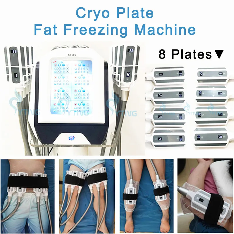 Macchina portatile Cryo Pad Criolipolisi dimagrante 8 cuscinetti di ghiaccio Scultura Congelamento del grasso Scultura del corpo Riduzione della cellulite