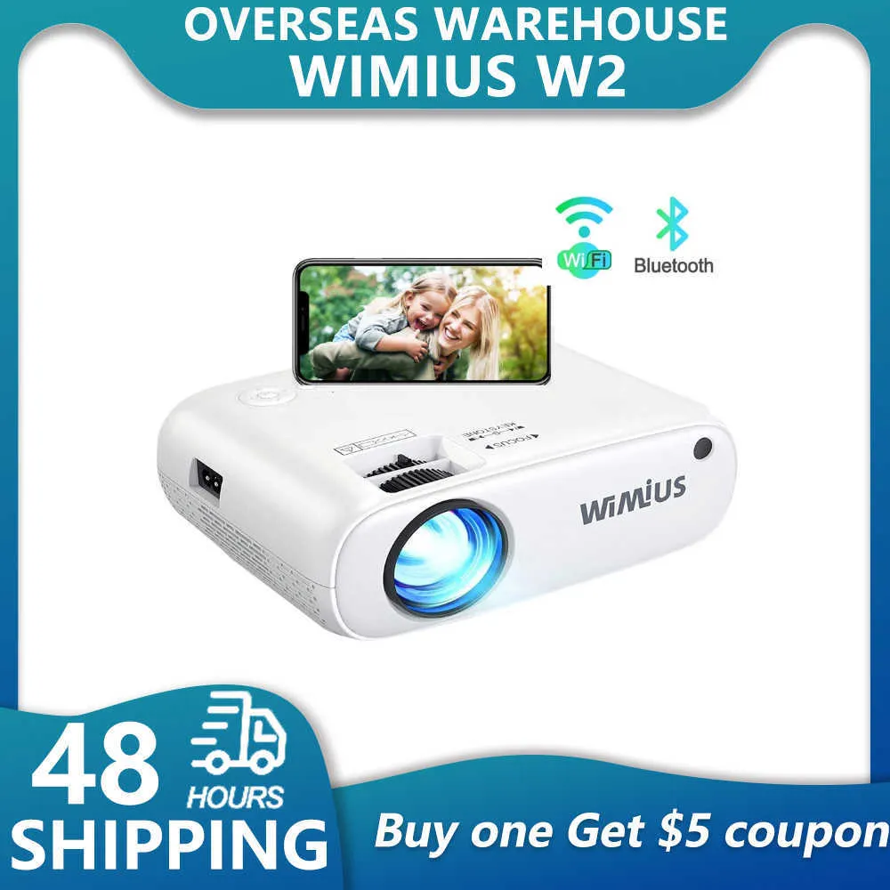 Proiettori WIMIUS W2 MINI Proiettori 7500 Lumen Supporto Mirroring Full HD 1080P Proiettore 4k Hometheater Video Beamer Proiettore PER Telefono T221216