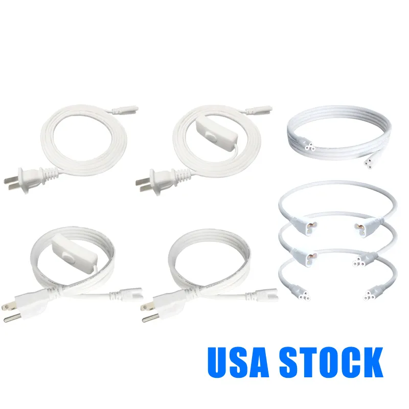 1,2 m T5 T8 LED-buisstofkoord met Amerikaanse plug 4ft kabel elektrische draadconnector 3 turenverlichtingsaccessoires 85-277V 100 pack usalight