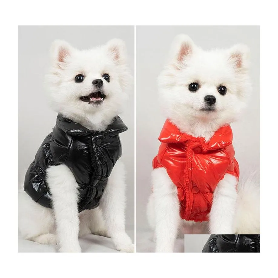 Abbigliamento per cani Designer Pet Petco Abbigliamento Piumino di agnello lucido Panno a due zampe French Bldog Corgi Cappotto invernale caldo moda Drop Deliv Dhz6S