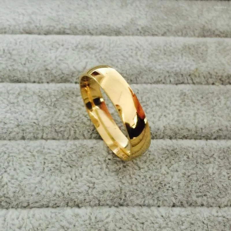 Trouwringen 6 mm klassieke ring voor mannen / vrouwen goud / rozen zilveren kleur roestvrij staal US-maat 6-14
