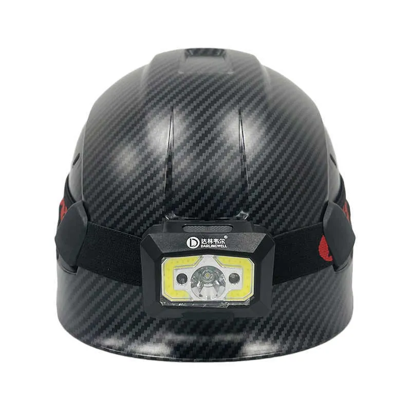 Darlingwell Brand New Fashion Safety Helmet With Led Head Light CE ABS Hard Hat ANSI Industrial Work At Night Protection
