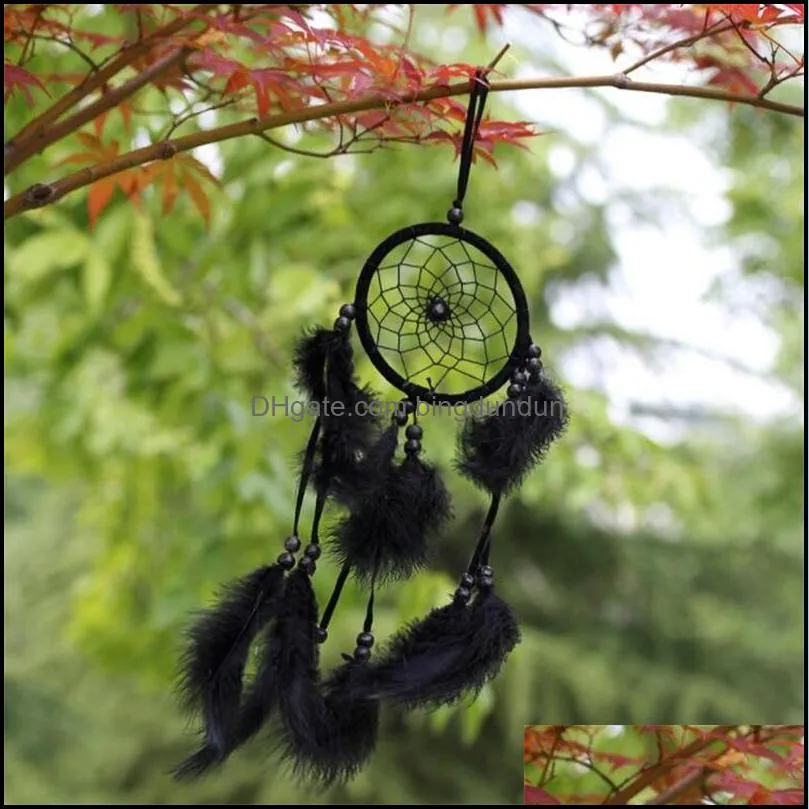 Arts et artisanat en gros 1 Pcs Dreamcatcher Inde Style fait à la main Dream Catcher Net avec plumes carillons éoliens suspendus Carft 2124 V2 D Otfcb