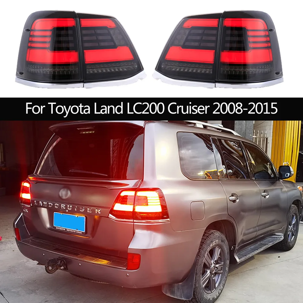 Ensemble de feux arrière de voiture clignotants pour Toyota Land LC200 Cruiser LED feu arrière frein en cours d'exécution Parking feu arrière