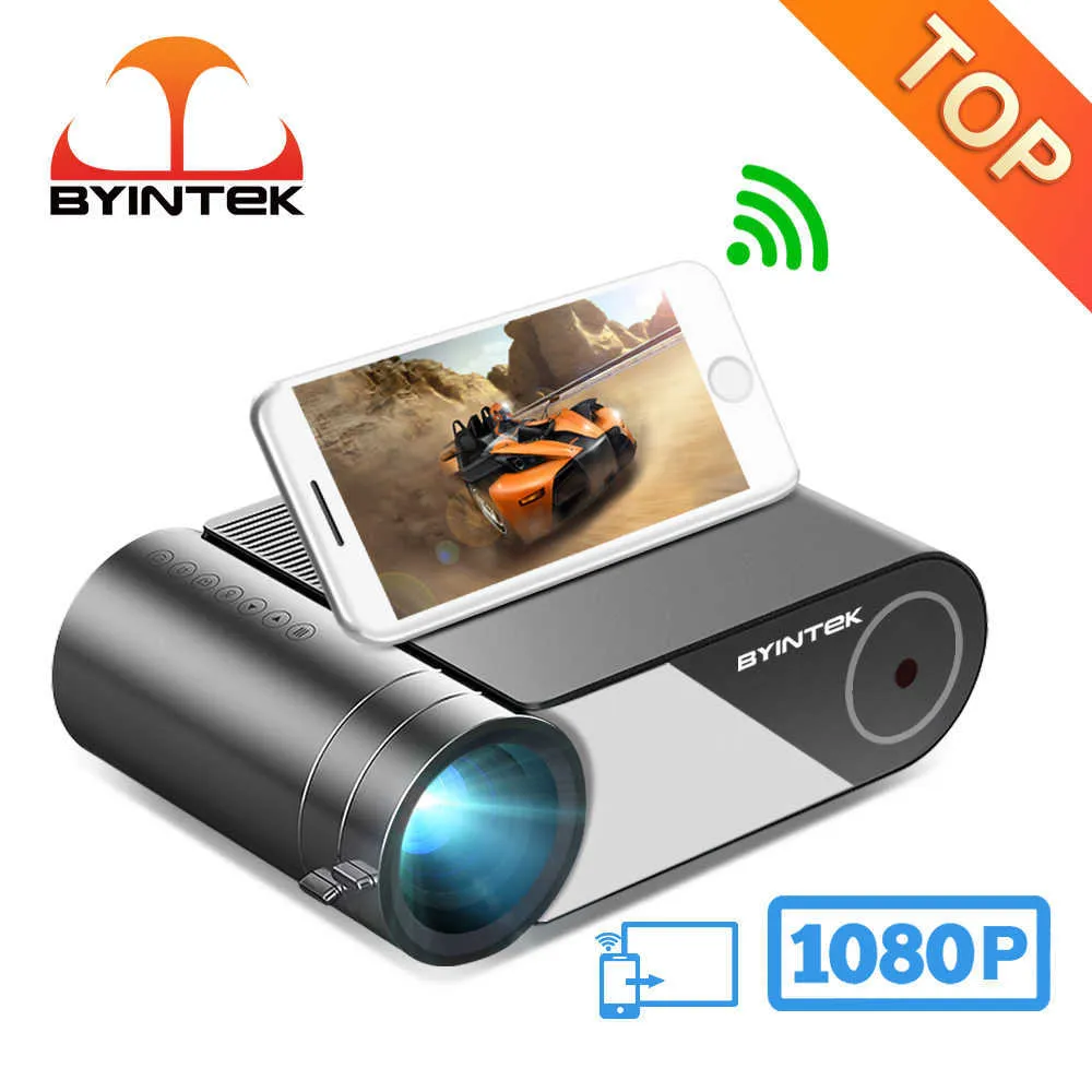 Projektörler Byintek Sky K9 Full HD 1080p LED Taşınabilir Film Oyunu Ev Sineması Mini Projektör Seçeneği Akıllı Telefon T221216