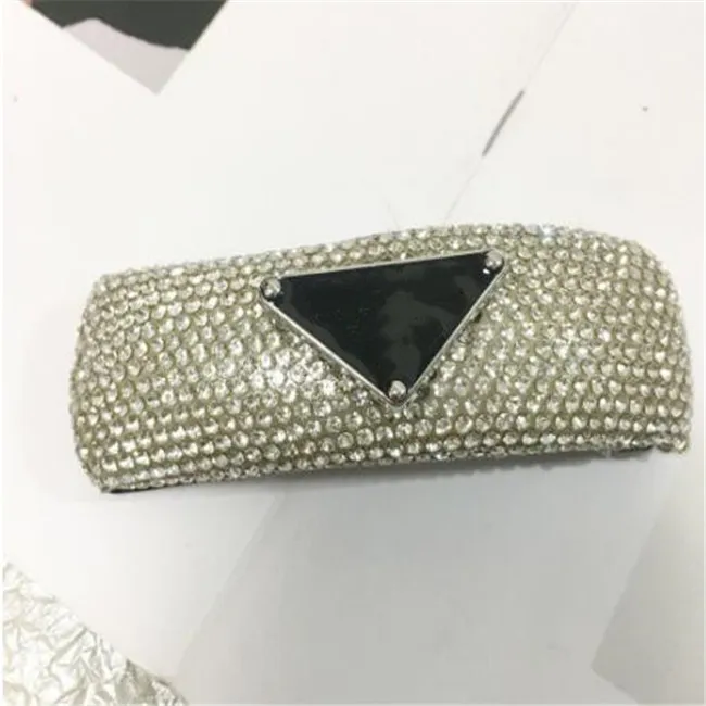 Pinzas para el cabello de diseñador, pasadores con letras, pasadores de pelo clásicos de acrílico de diamante brillante de lujo para niñas, mujeres, regalo de joyería de fiesta