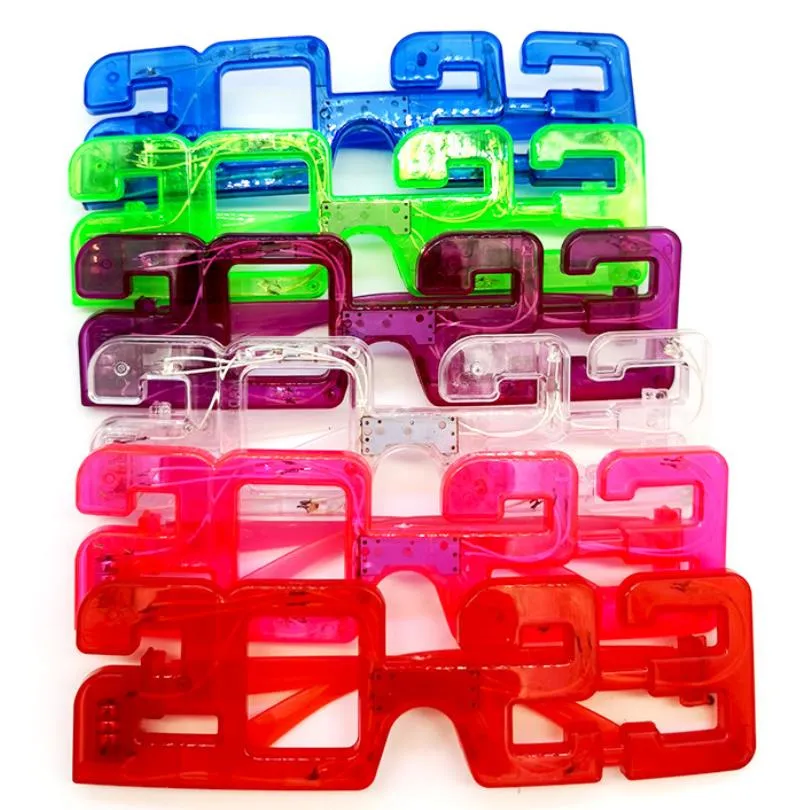 LED Toys LED Lighted 2023 Glasses Glowing Flashing Eyeglasses Rave Glow Shutter Shades Eyewear for New Year Kids Adults Sizes