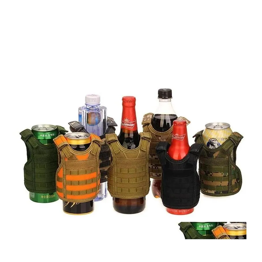 Altro Home Garden Military Mini Tactical Premium Beer Koozie Molle Vest Beverage Cooler Inventario Commerci all'ingrosso Drop Delivery Dhbns