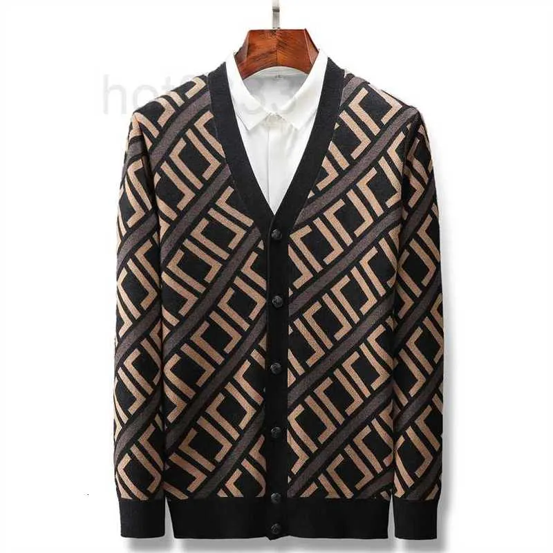 Maglioni da uomo Designer Stile britannico Autunno Cardigan lavorato a maglia Maglione Tendenza Marchio Moda Classico F lettera stampa Cappotto maglione Tempo libero SP0T