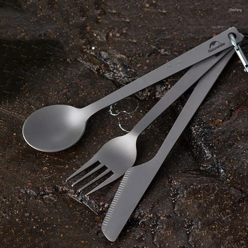 Dinnerware Sets Outdoor Stainless Steel Cutlery Picnic Portable Travel Camping Fork Knife Spoon Design Complete Vaisselle Cuisine