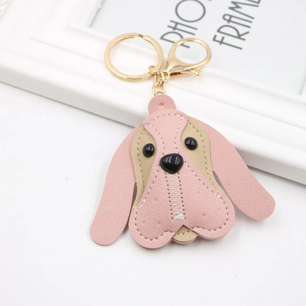 BEAGLE DOGEN Keychain Animal Bag PU Accessoires Kleine hanger Long Ear Puppy Lederen Key Chain