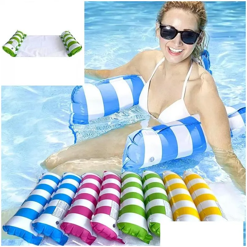 Finger Toys Kids Outdoor Sand Water Play Equipment Fun Floating Row Swimming Practice Summer Inflatable Foldable Amusement Recliner Dhvpi