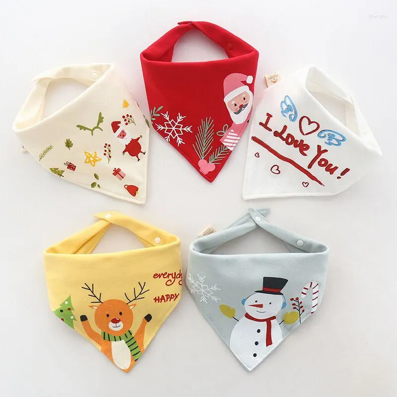 Hair Accessories 2022 5pcs/set Baby Bibs Cute Cartoon Babies Scarf Boys Girls Bib Burp For Born Soft Cotton Christmas Accessory