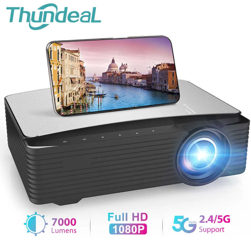 프로젝터 Thundeal YG650 K25 프로젝터 전체 HD 1080P 큰 화면 LED Proyector YG653 5G 2.4G WiFi Android Phone Beamer 3D 비디오 극장 T221216