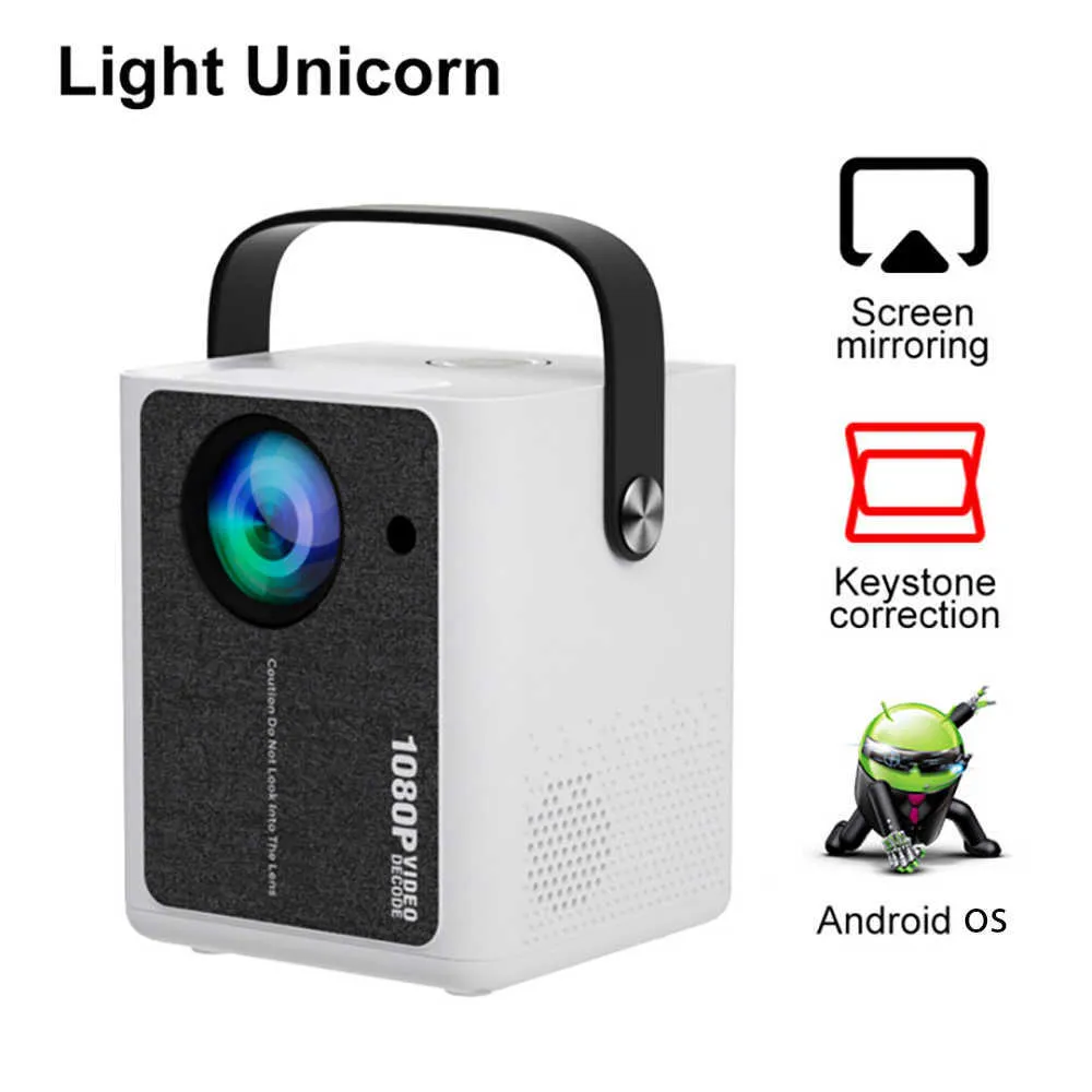 Projectors Light Unicorn X7 Support 1080P Android Projetor 4000 Lumens mini Portable Beam Projector Phone Smart TV WIFI Home LED Proyector T221216