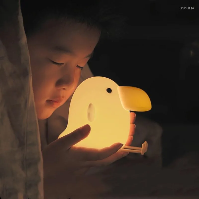 Ночные огни. Перезаряжаемая птица Дети свет светлый многоцветный светодиодный ночной цвет меняет 30 минут таймер для кормления детской