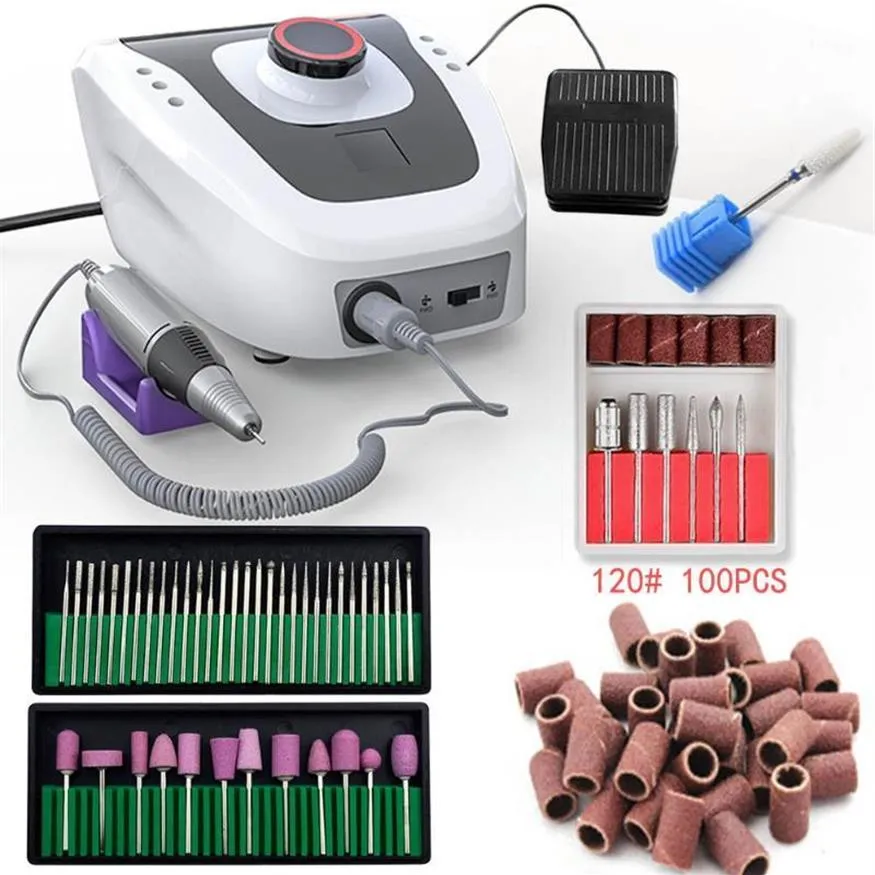 35000RPM Manicure Machine Electric Nail Drill Apparatus For Pedicure With File Cutter Bits Tool1204S
