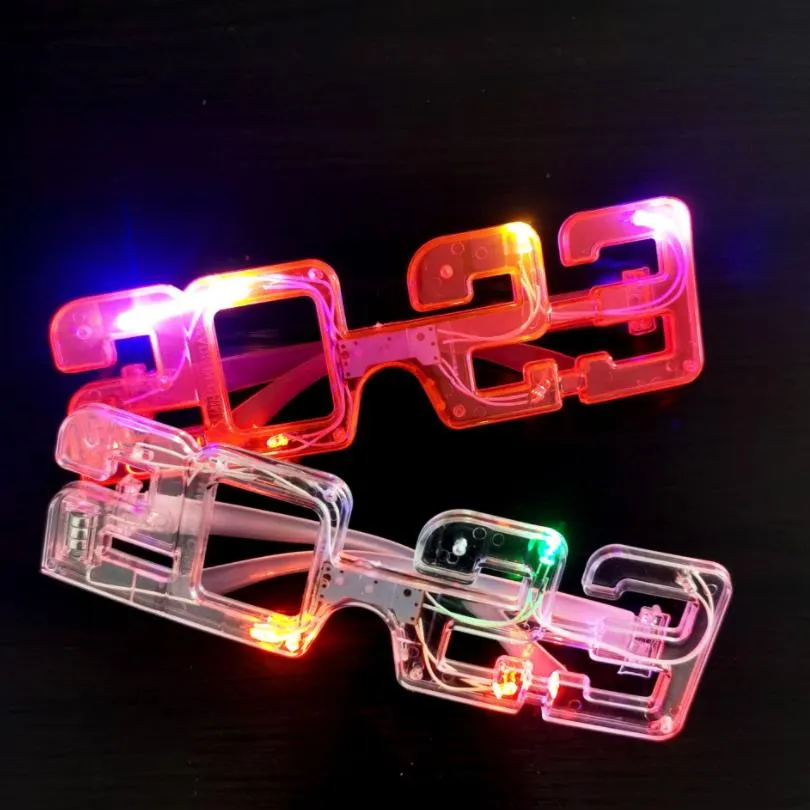 LED Toys LED Lighted 2023 Glasses Glowing Flashing Eyeglasses Rave Glow Shutter Shades Eyewear for New Year Kids Adults Sizes