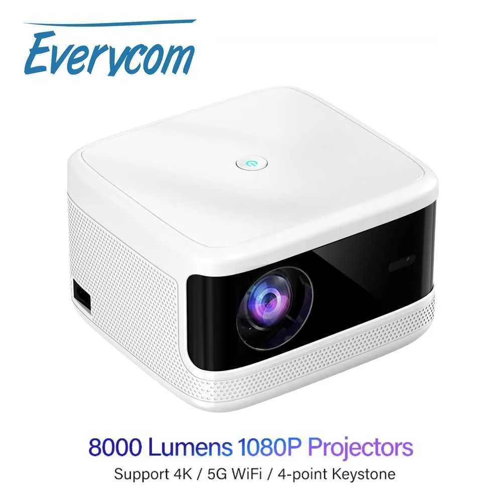 Projektory Everycom T5 Projector Full HD Cinema Beamer Wsparcie Projektora LED 4K z Android 5G WIFI Electric Focus Smart TV T221216