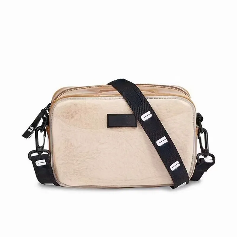 Transparente Kamerataschen, bonbonfarbene Zipfeltasche, Damenhandtasche aus Lammwolle, Einzelschulter-Umhängetasche
