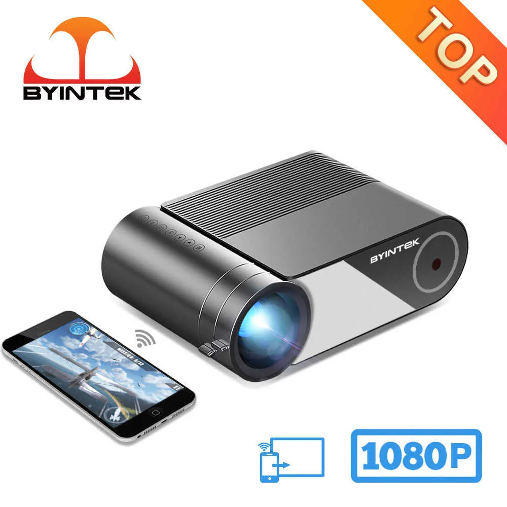 Проекторы Byintek K9 Mini Projector Portable Home Theatre HD LED Projector 1080p Full HD Wi -Fi Sync Display для 1920 1080p 3D 4K Video T221216