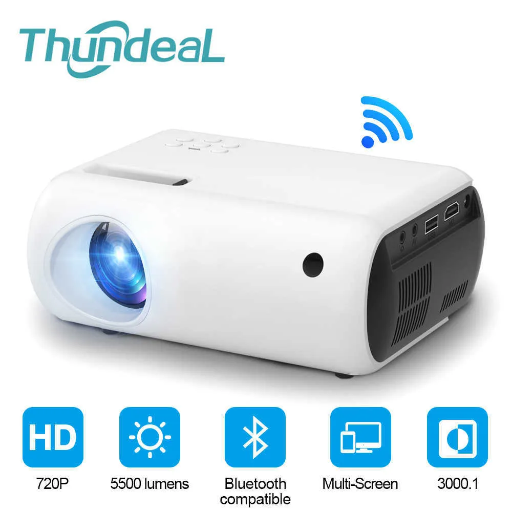 Proiettori Thundeal TD50 Mini proiettore HD 1080P Cartoon Regalo per bambini Proiettore LED Wifi per telefoni Proiettore portatile 3D Home Theater Film T221216