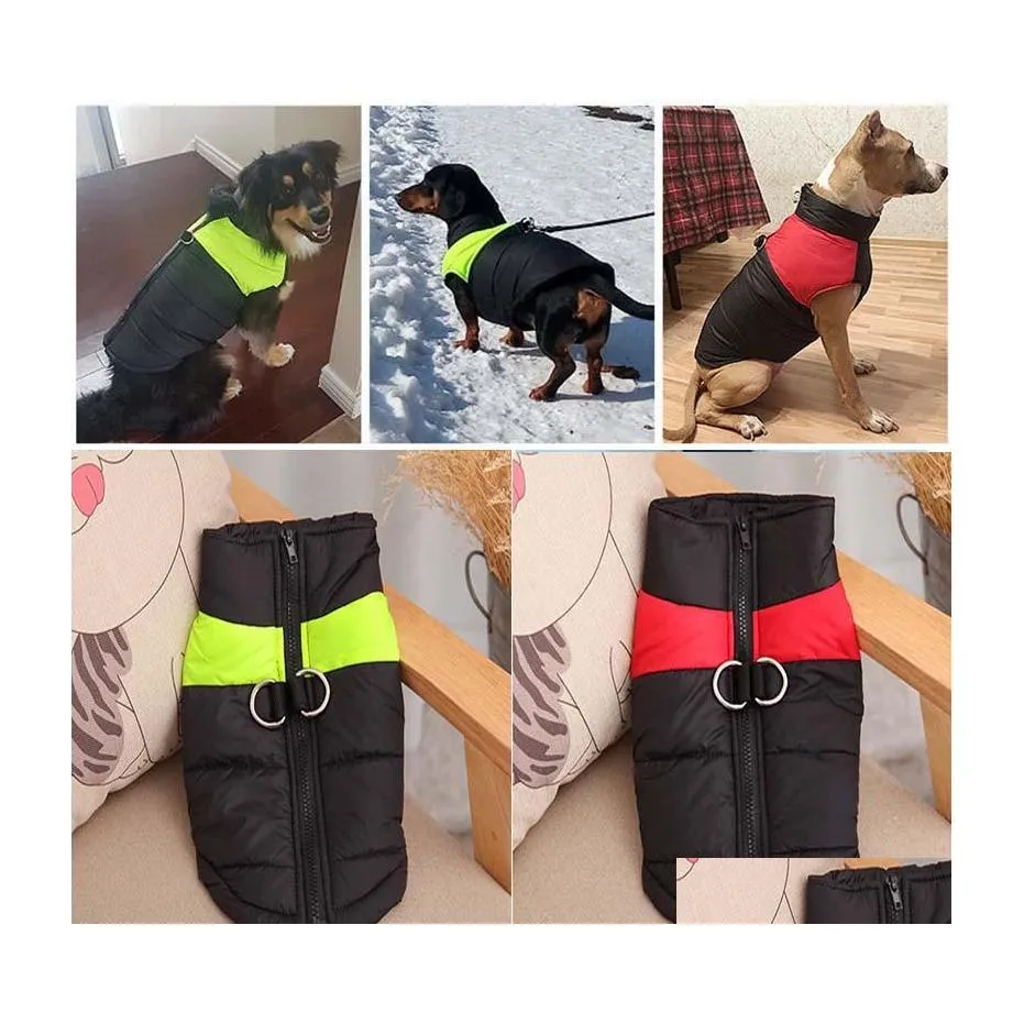 Dog Apparel Autumn Winter Dogs Warm Waistcoat Pets Vests Coats With Leashes Rings Pet Drop Ship Wh0005 Delivery Home Garden Supplies Dh6K1