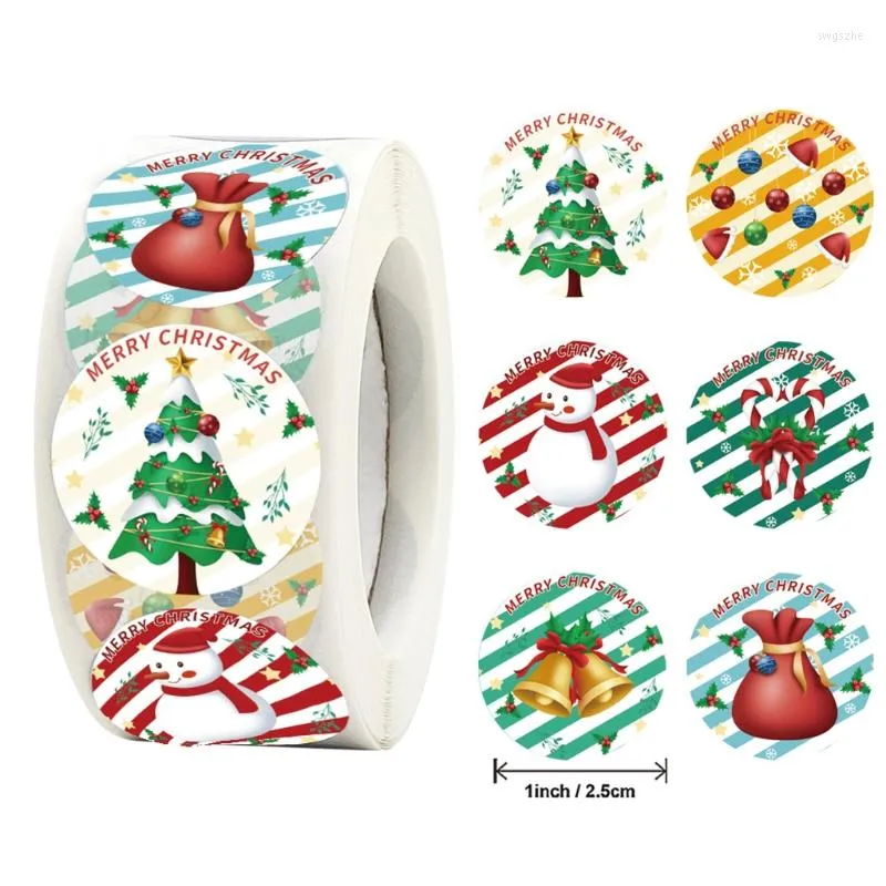 Gift Wrap Christmas Stickers Roll 500Pcs For Cards Present Envelopes Seal Tags