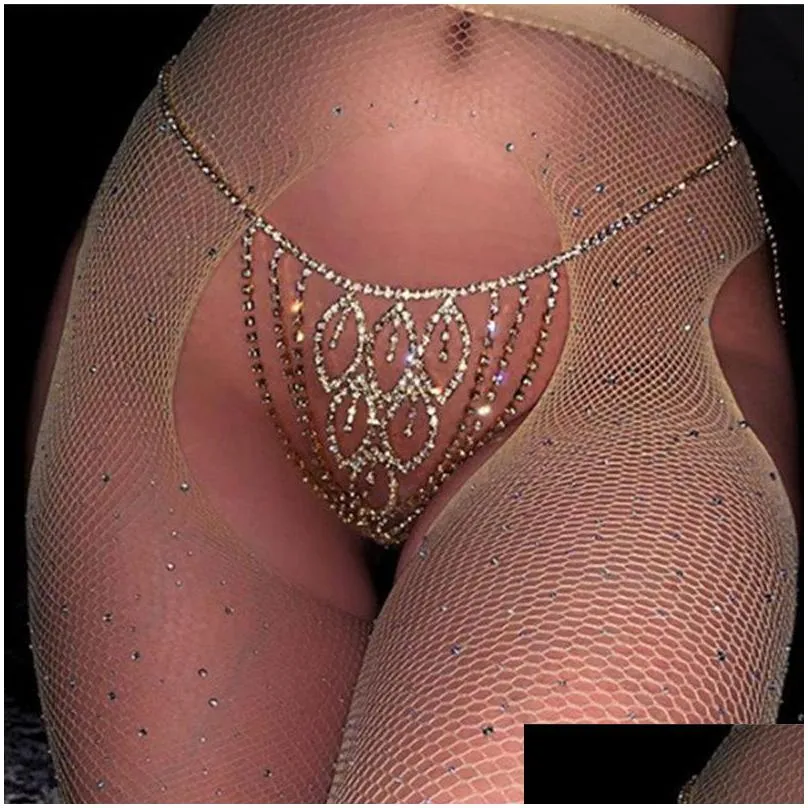 lady luxury hollow rhinestone mesh body chain bra accessories bikini underwear set sexy charm crystal body jewelry thong panties 622