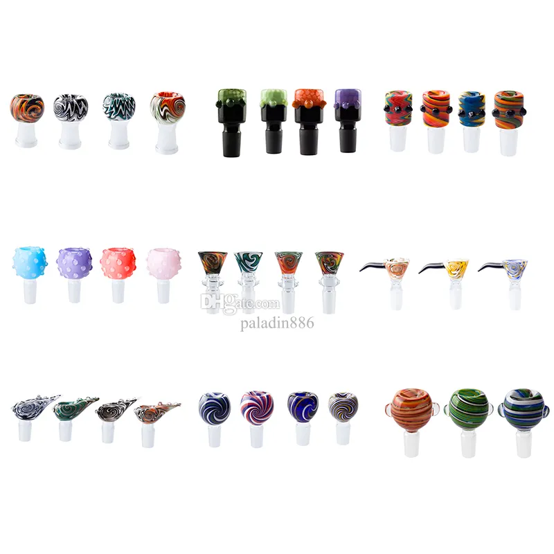 Paladin886 G026 Smoking Bowls Colorful Heady Glass Bowl Male Joint 14mm/18mm Dabber Pipe Bong Tool