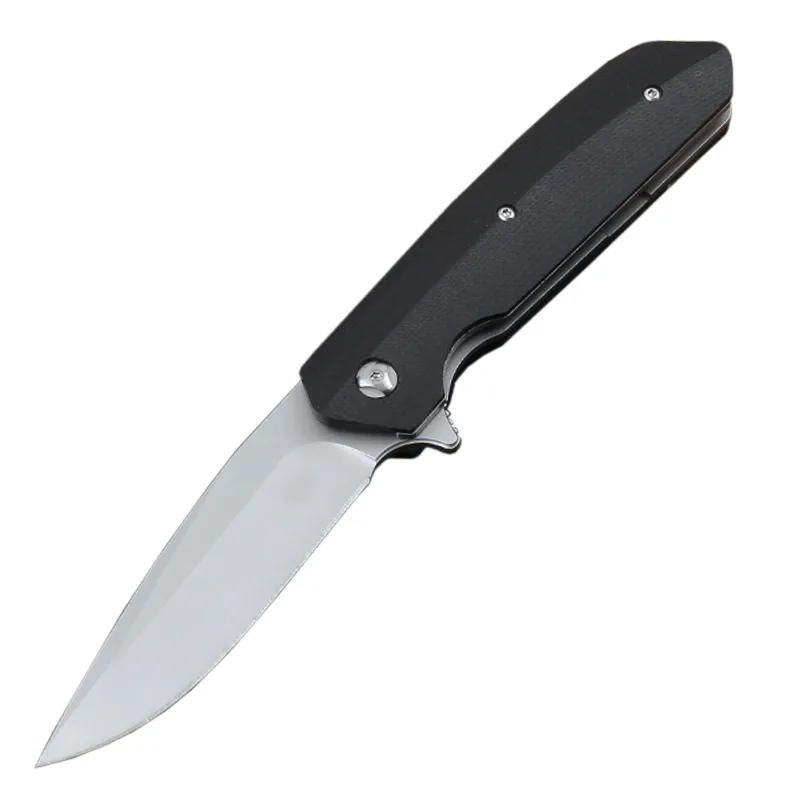 C6920 Flipper Folding Knife 8Cr13Mov Gray Titanium Coating Drop Point Blade G10 med rostfritt stålplåthandtag utomhus EDC -fickmappknivar med detaljhandelslådan